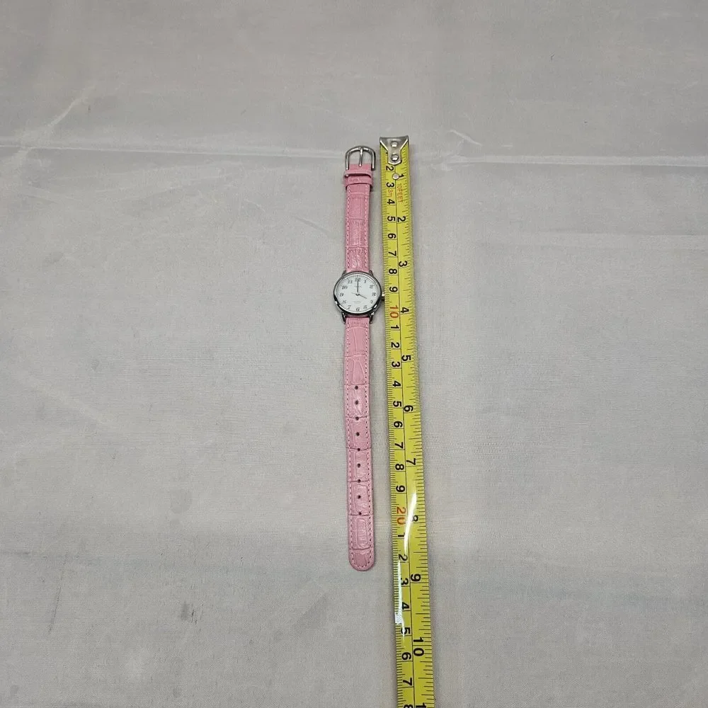 Timex Indiglo women's watch. Classic‎ style face. Pink band Needs Battery